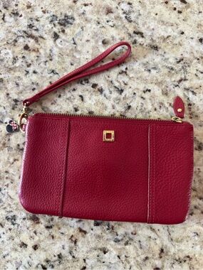 Lodis Red Leather Wristlet Wallet